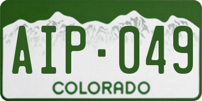 CO license plate AIP049