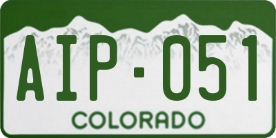 CO license plate AIP051
