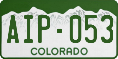 CO license plate AIP053