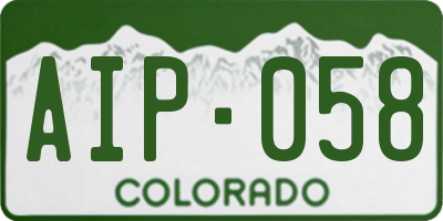 CO license plate AIP058