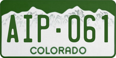 CO license plate AIP061