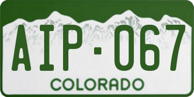 CO license plate AIP067