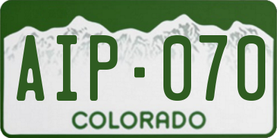 CO license plate AIP070