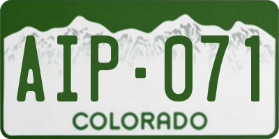 CO license plate AIP071