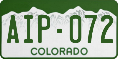 CO license plate AIP072