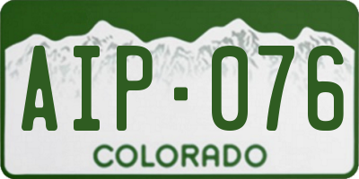 CO license plate AIP076