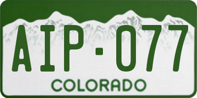 CO license plate AIP077