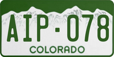 CO license plate AIP078