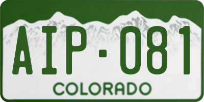 CO license plate AIP081