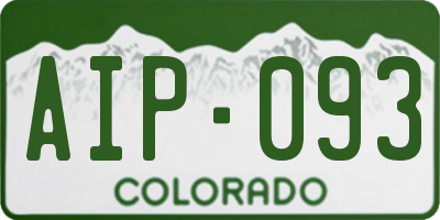 CO license plate AIP093