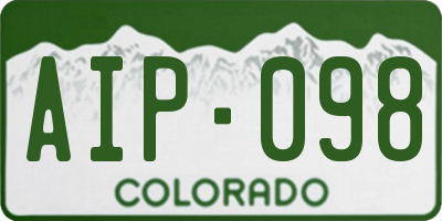 CO license plate AIP098