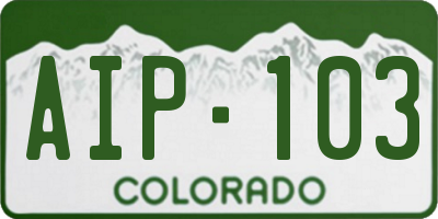 CO license plate AIP103