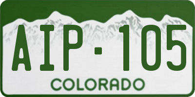 CO license plate AIP105