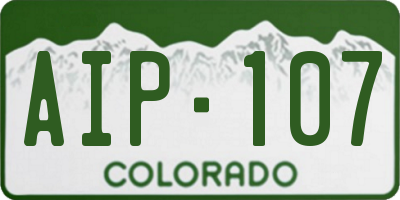 CO license plate AIP107