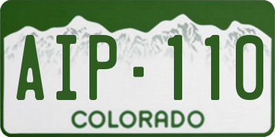 CO license plate AIP110