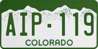 CO license plate AIP119