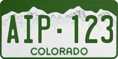 CO license plate AIP123
