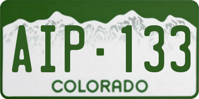 CO license plate AIP133