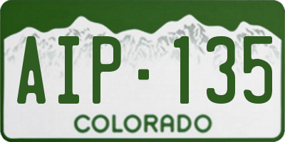 CO license plate AIP135