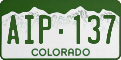 CO license plate AIP137