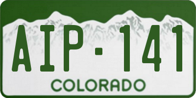 CO license plate AIP141