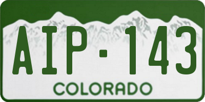 CO license plate AIP143