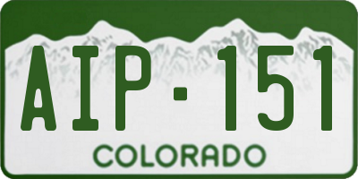 CO license plate AIP151