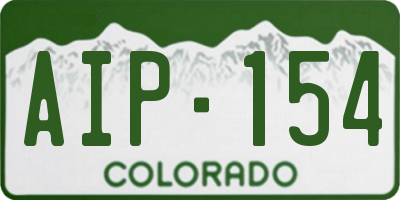 CO license plate AIP154