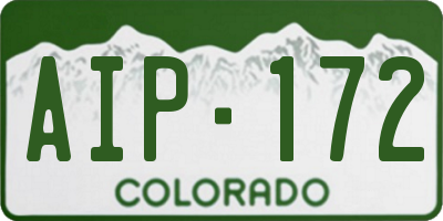 CO license plate AIP172