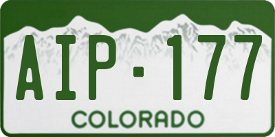 CO license plate AIP177