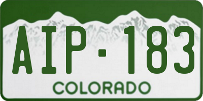 CO license plate AIP183
