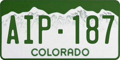 CO license plate AIP187