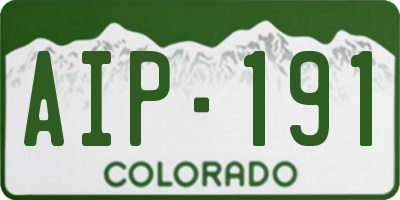 CO license plate AIP191