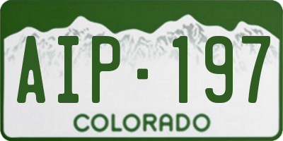 CO license plate AIP197