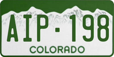CO license plate AIP198