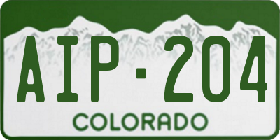 CO license plate AIP204