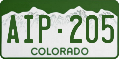 CO license plate AIP205