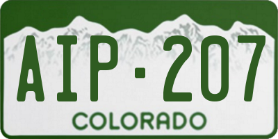 CO license plate AIP207