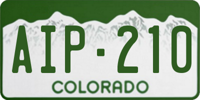 CO license plate AIP210