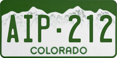 CO license plate AIP212