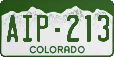CO license plate AIP213