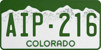 CO license plate AIP216