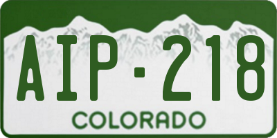 CO license plate AIP218