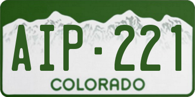CO license plate AIP221