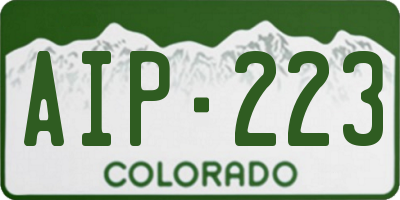 CO license plate AIP223