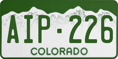 CO license plate AIP226