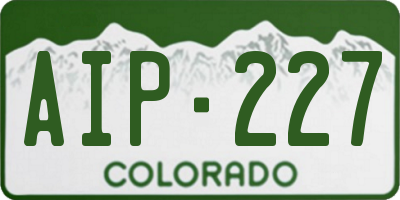 CO license plate AIP227