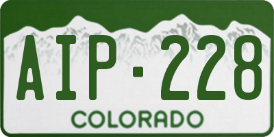 CO license plate AIP228