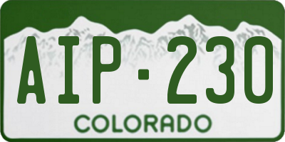 CO license plate AIP230