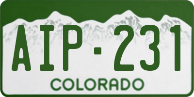 CO license plate AIP231